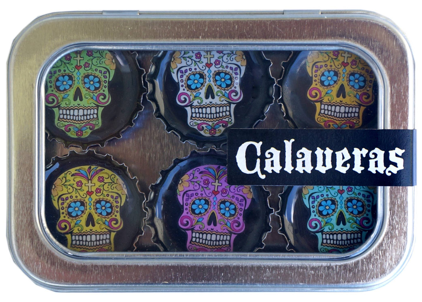 Upcycled Bottlecap Magnets - Calaveras