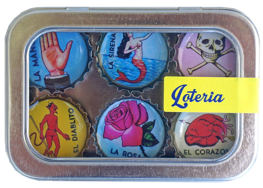 Upcycled Bottlecap Magnets - Loteria