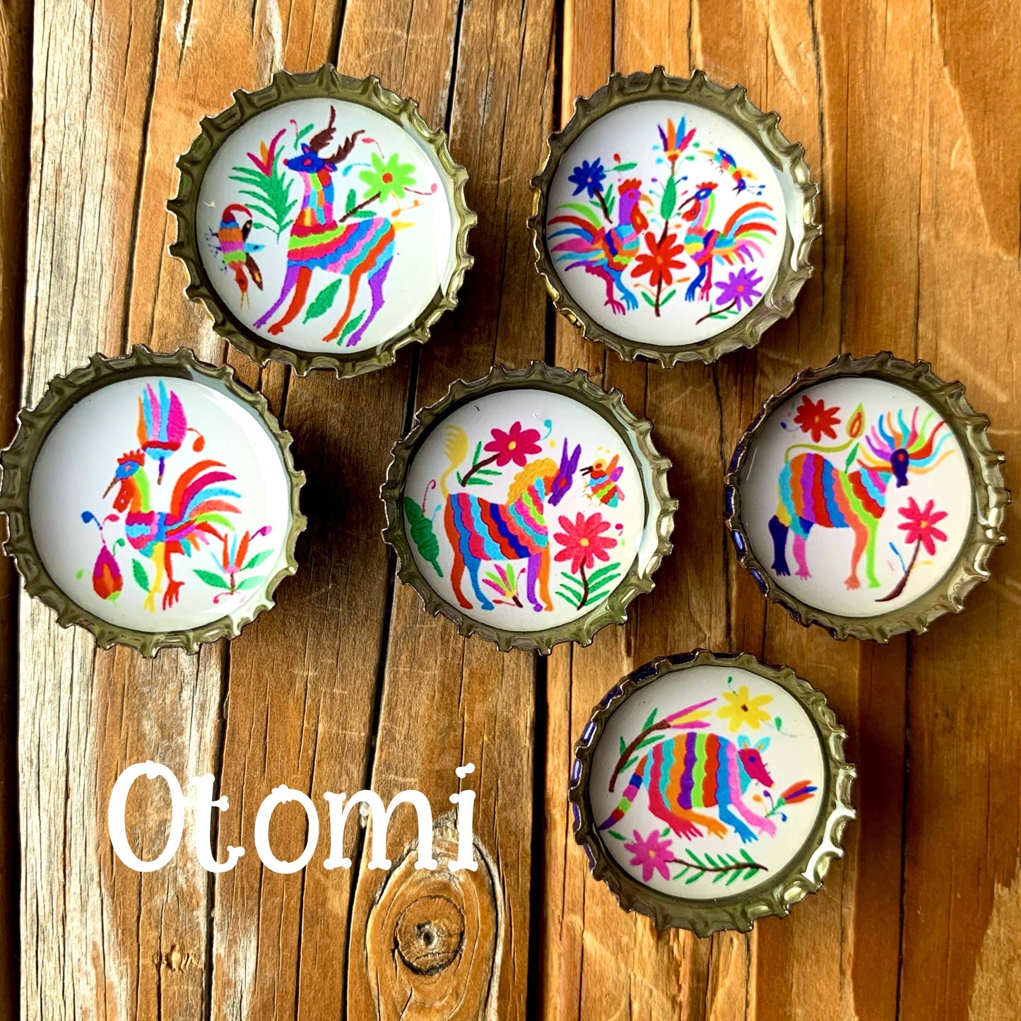 Upcycled Bottlecap Magnets - Otomi