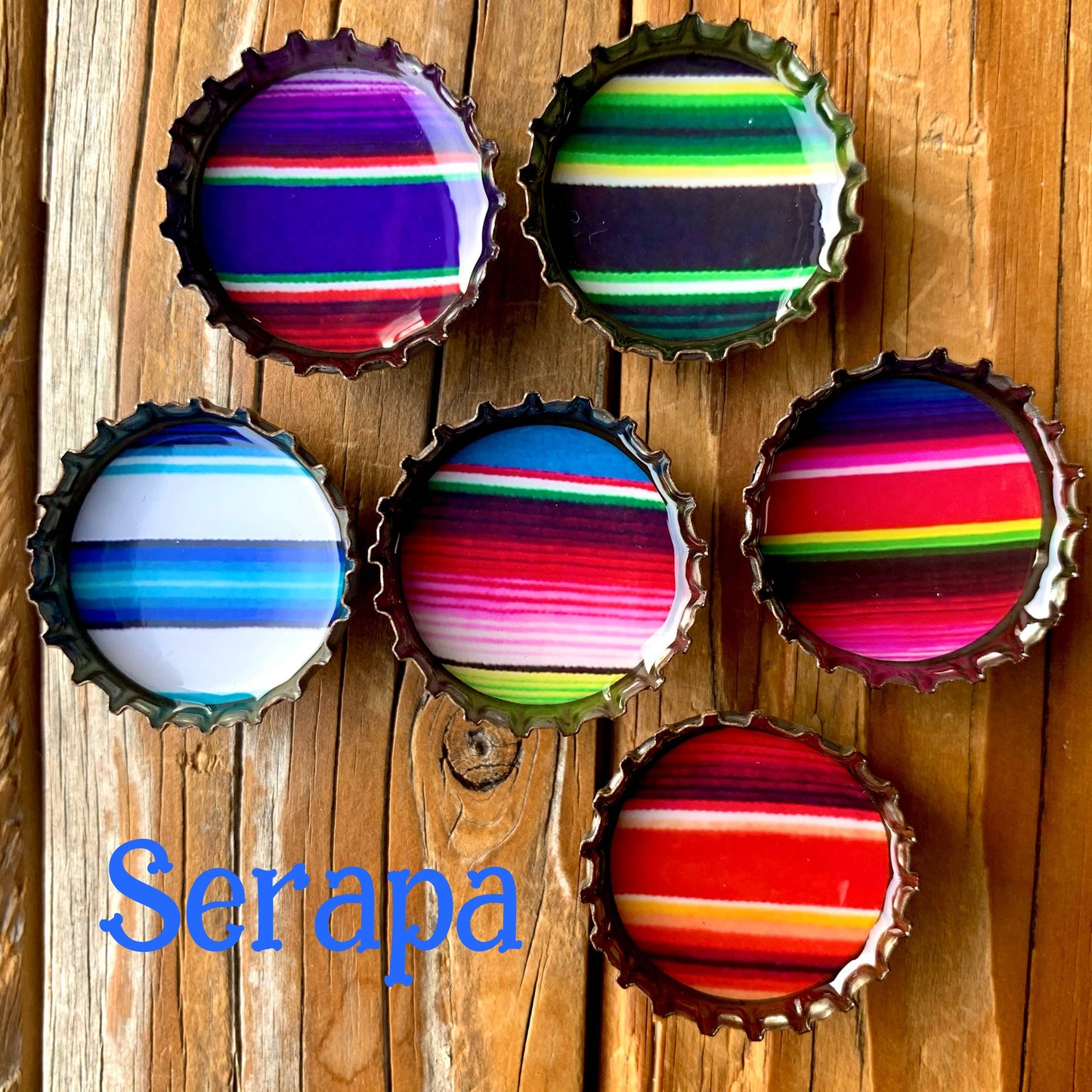 Upcycled Bottlecap Serape Magnets - Decor